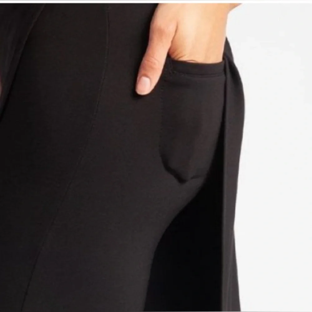 Betabrand Black Split Overlay Capri Pants